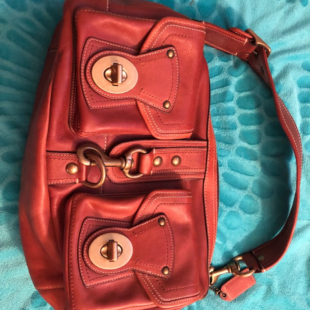 Vintage Leather Coach purse with matching wallet